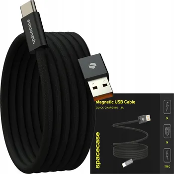 Datový kabel Kabel Spacecase USB - USB typ C 1 m černý