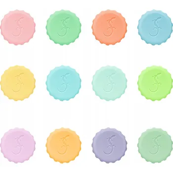 Silikonové zátky do lahví LURCH 12 kusů prům. 3 x 1 cm pastelové barvy