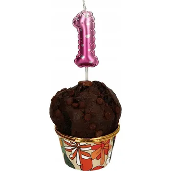 Dortová svíčka NAROZENINOVÁ SVÍČKA 6CM ČÍSLICE 1 RŮŽOVÁ SE SRDÍČKY 1 KS