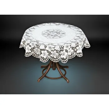 ubrus Žakárový ubrus ALICE bílá Ø 100, 130 cm MyBestHome Rozměr: Ø 100 cm