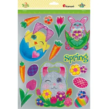 samolepka Velikonoční Samolepky Titanum 14 kusů vícebarevné