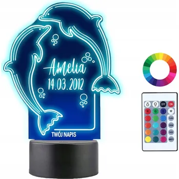 Lampička Noční Lampa 3D LED Metrička pro dítě Gravírování