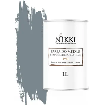 barva na kov Antikorozní akrylová Barva na kov NIKKI 1 l VĚVERČÍ ŠEDÁ RAL 7000 matná