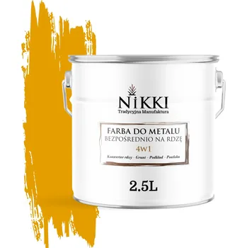 barva na kov Barva antikorozní barva na kov NIKKI 2,5 l ZLATÁ ŽLUTÁ RAL 1004 satén