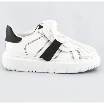 Dámské tenisky Bílo-černé dámské sportovní boty se zakrytým šněrováním 029 Fairy, odstíny bílé XL (42) i392_20031-D