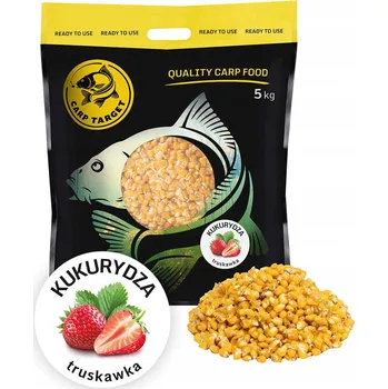Návnadová surovina Carp Target Hotová Kukuřice Na Ryby Jahoda