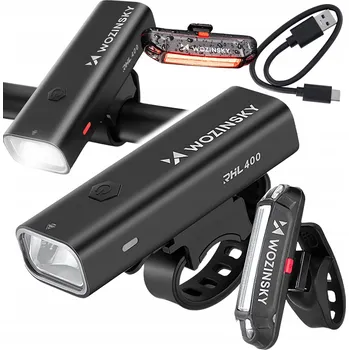 Cyklosvítilna Sada světel na kolo Wozinsky – přední a zadní LED světla na kolo