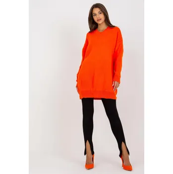 Dámský svetr Volné svetrové šaty model 34112 oranžová