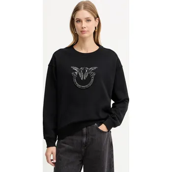 Dámská mikina Bavlněná mikina Pinko dámská, černá barva, s aplikací, 100534 A2RO 100534.A2RO 99X, vel. S