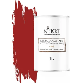 barva na kov Barva antikorozní barva na kov NIKKI 1 l ČERVENÁ KARMÍNOVÁ RAL 3002 matná