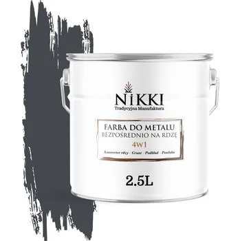 barva na kov Antikorozní akrylová Barva na kov NIKKI 2,5 l GRAPHITE RAL 7024 matná