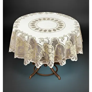 ubrus Žakárový ubrus ARTHUR krémová/zlatá Ø 90, 140, 200 cm MyBestHome Rozměr: Ø 90 cm