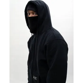 Pánská mikina Pánská klasická S Kapucí s kapucí KLOKAN Rozepínací mikina s rouškou, černá, velikost XL
