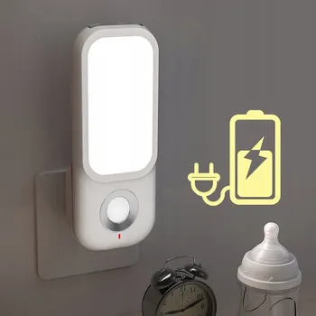 Noční světlo NOČNÍ LAMPA DO ZÁSUVKY LED S ČIDLEM POHYBU A SOUMRAKU