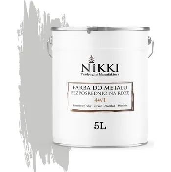 barva na kov Antikorozní akrylátová Barva na kov NIKKI 5 l ŠEDÁ MLÉČNÁ RAL7047 satén