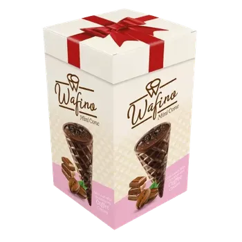 Čokoláda 18x čoko kornoutky WAFINO 180 g krabička - KÁVOVÉ (WAFINO tmavé oplatky plněné kávovo-čokoládovým krémem )