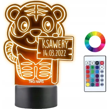 Lampička Noční Lampa 3D LED Metrička pro dítě Gravírování