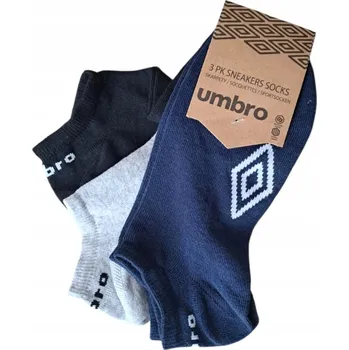 Pánské oblečení 3-balení SET PONOŽEK STOPKY UMBRO 39-42 černé tmavě modré šedé 3 páry