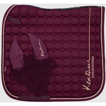 KENTAUR Podsedlová dečka drezurní ROSE GOLD + náušníky tmavě fialová full