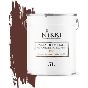barva na kov Barva antikorozní barva na kov NIKKI 5 l HNĚDÁ RAL8012 polomatná