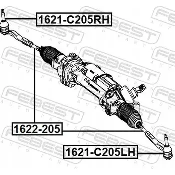 Posilovač řízení Febest 1622-205 Axiální kloub, tyč řízení
