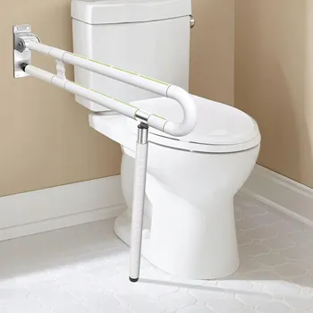 Madlo do koupelny Sklopné madlo pro invalidy s nohou fi 60 x 70 cm bílé