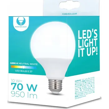 Žárovka LED žárovka Forever Light RTV003627 E27 G95 10 W 230 V 4500 K