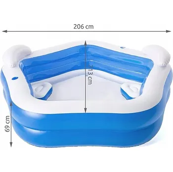 Dětský bazének Bestway 54153 Nafukovací bazén 213 x 206 cm modrý