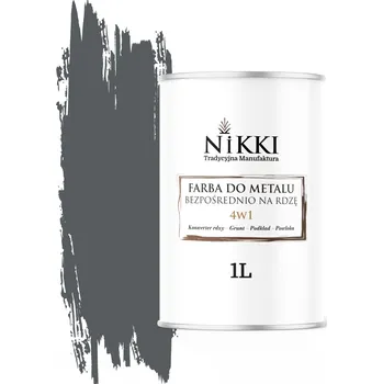 barva na kov Antikorozní akrylová Barva na kov NIKKI 1 l ČEDIČOVĚ ŠEDÁ RAL 7012 matná