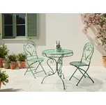 Zahradní bistro sada zelená kovová 3dílná souprava stůl a 2 židle moderní nábytek retro balkon terasa zahrada Beliani