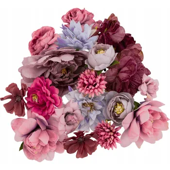 umělá květina Umělé květy dekorativní mix pivoňky růže hortenzie odstíny bordó