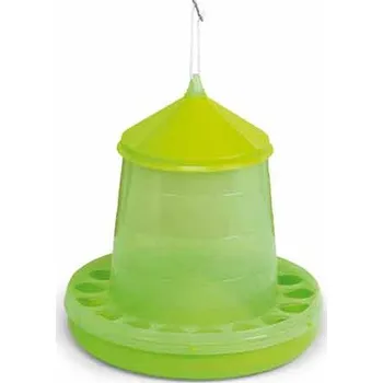 krmítko pro hospodářská zvířata Závěsné krmítko plastové Gaun pro slepice, drůbež na 4 kg průhledné citrónově zelené