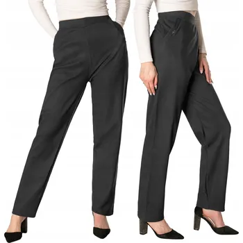 Dámské kalhoty Megitarnow elegantní dámské kalhoty cigaretového střihu dlouhé černé velikost 9XL