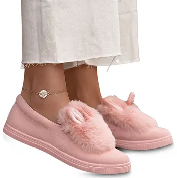 Dámské pantofle Domácí Obuv Pantofle Tenisky s Kožíškem Růžové 36