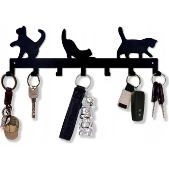 Věšák Kovový nástěnný věšák s kočkami, organizér na klíče, oblečení a doplňky