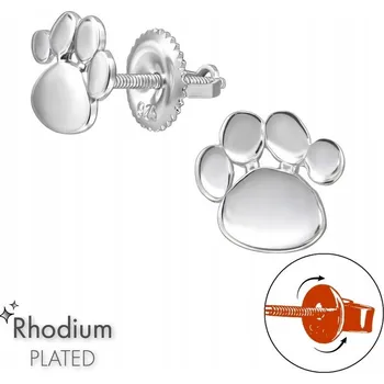 Náušnice Dětské stříbrné náušničky Tlapka, se šroubovací puzetou