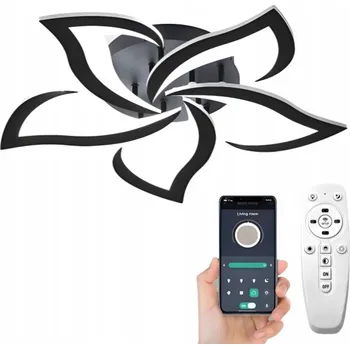 Stropní svítidlo LED ZÁVĚSNÁ LAMPA ČERNÁ 3000K-6500K MODERNÍ DO OBÝVÁKU