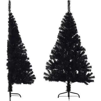 Vánoční stromek vidaXL Umělý poloviční vánoční stromek se stojanem 150 cm PVC [344676] Barva: Černá