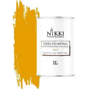 barva na kov Antikorozní akrylová Barva na kov NIKKI 1 l ŽLUTÁ ZLATÁ RAL 1004 matná