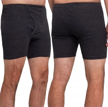 Boxerky Pánské bavlněné krátké spodky zateplené světle šedé 6XL