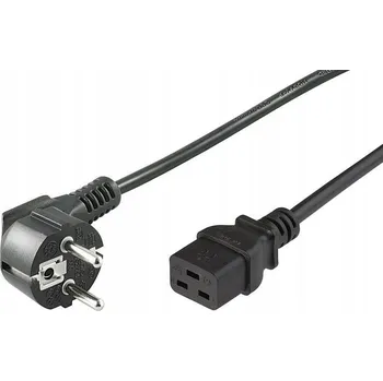 Napájecí kabel Napájecí kabel MicroConnect CEE 7/7 - C19 0.5m zahnutý Schuko