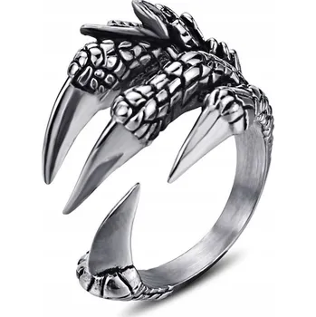 Prsten Stříbrný prsten Drak Drápy Goth Rock Punk