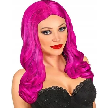Karnevalová paruka Widmann paruka dlouhé vlasy růžová