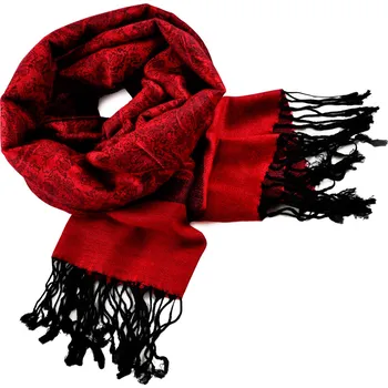 Šála Šála zimní - červená s černým vzorem
