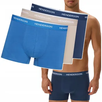 Boxerky 5 párů pánských boxerek slipy bavlna 95% přiléhavé sada HENDERSON Kava L