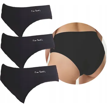 Kalhotky 3-pack Klasické dámské kalhotky hladké zvýrazňující postavu 4011 Černé M/L