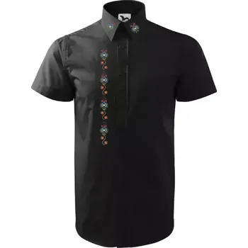 Pánská košile Gardener group ČR Vyšívaná košile pánská s MORAVSKÝM VZOREM 22-4 Černá barevně