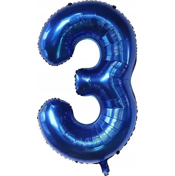 Balónek FÓLIOVÝ BALÓNEK 80 CM ČÍSLICE 3 MODRÝ