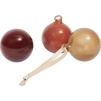 Vánoční dekorace Ferm Living Skleněná vánoční ozdoba Roseate Opaque Ø 4 cm – set 3 ks