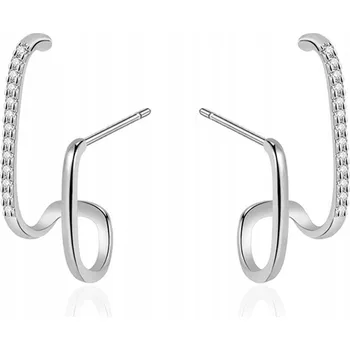 Náušnice Stříbrné náušnice Fraise S925 s dvojitým kubickým zirkonem